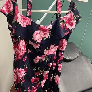 Floral Dress with Pink Roses